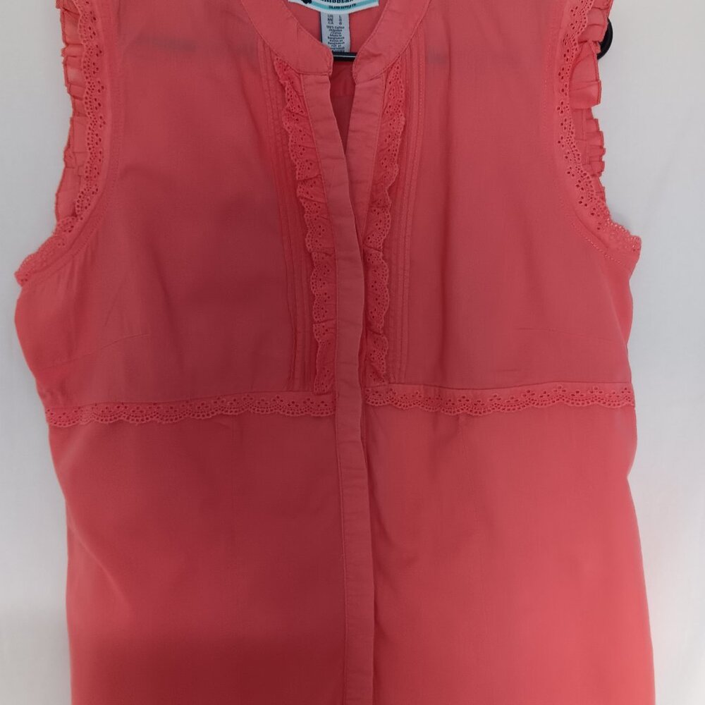 Caribbean Joe Women's Coral Top Size L 100% cotton‎ Summer